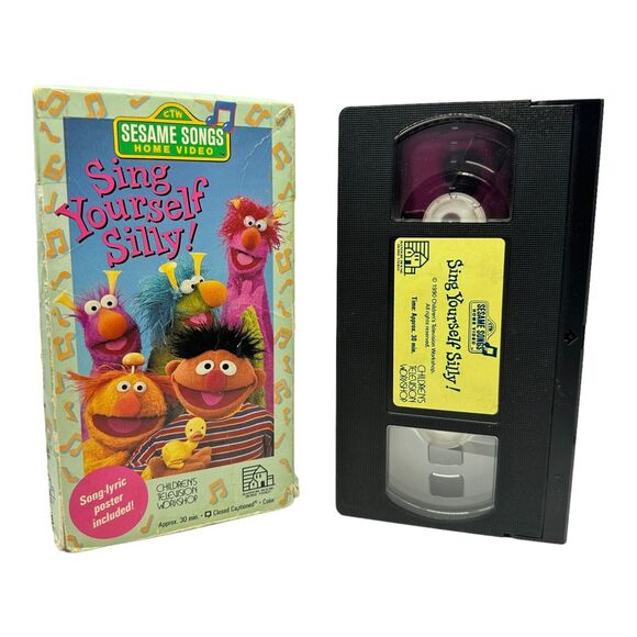 Sesame Street Sing Yourself Silly VHS Tape 1990 Home Video Movie Cartoon Show - Picture 1 of 5